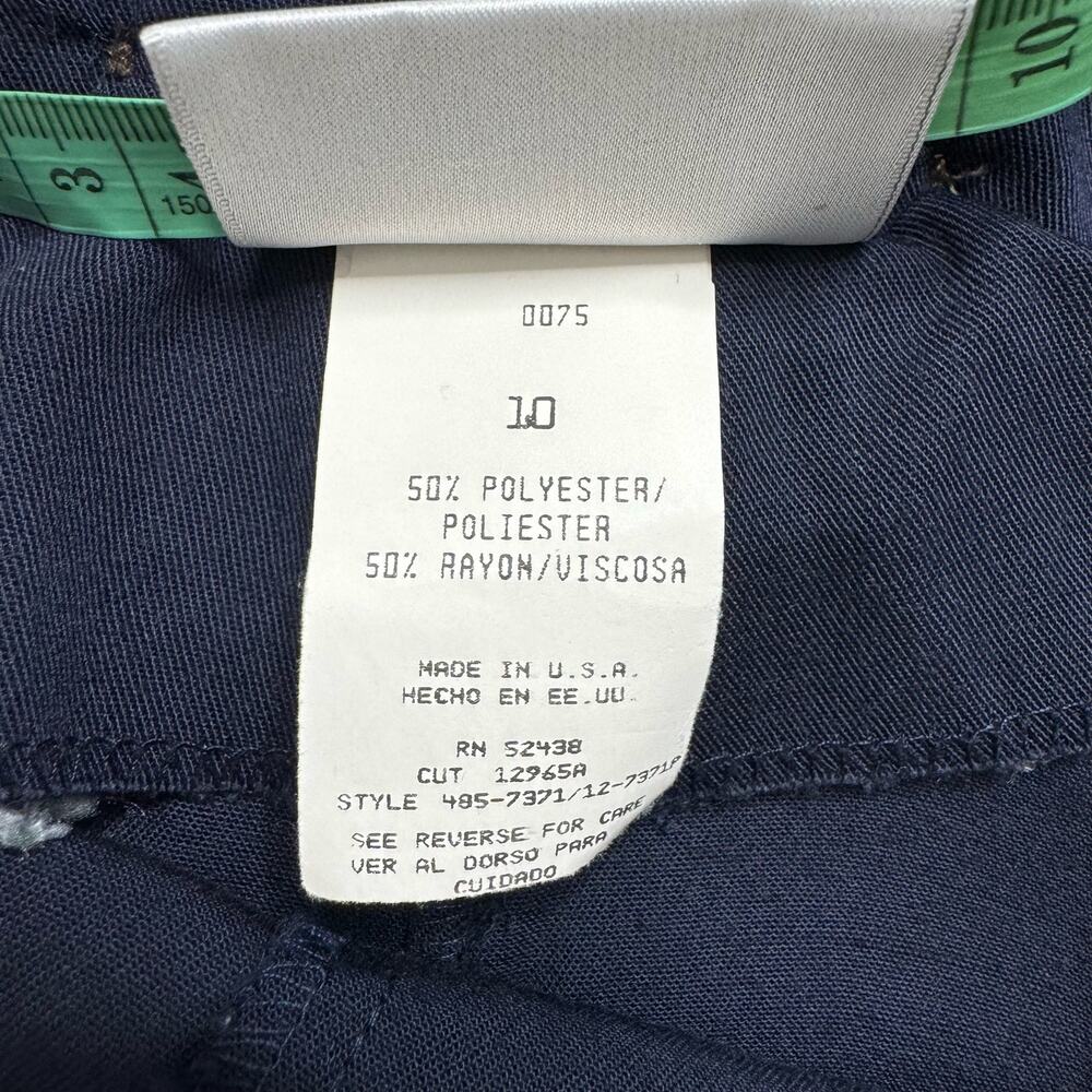 Vintage Navy Blue Maternity Overalls Dress Size 10 80s 90s Made in USA Jumper - Picture 7 of 11